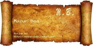 Mazur Bea névjegykártya